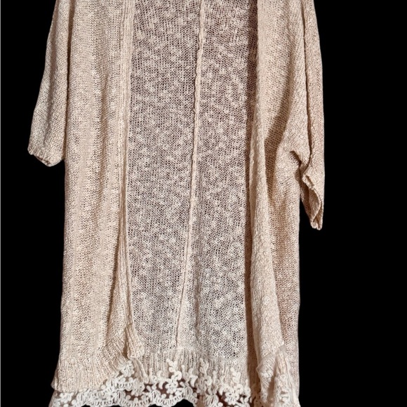 Rue21 Sweaters - Rue21 Cream Knit Cardigan with Lace Detail